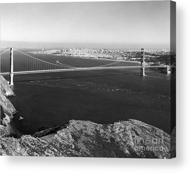 1970s Acrylic Print featuring the photograph Golden Gate Bridge by Granger