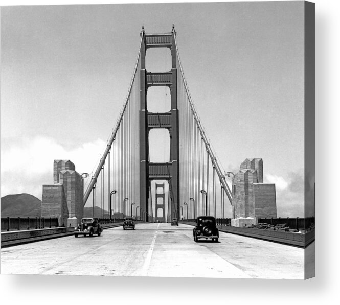 1930's Acrylic Print featuring the photograph Golden Gate Bridge Preview by Underwood Archives