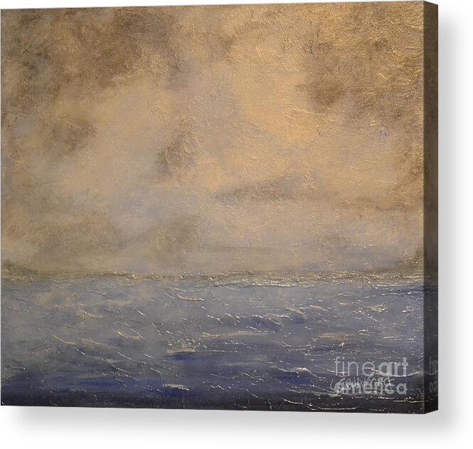 Landscape Acrylic Print featuring the painting Gray Dawn by Lori Jacobus-Crawford