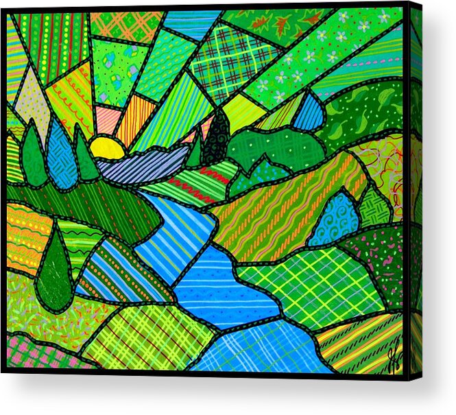 Green Acrylic Print featuring the painting Green Spring Morning by Jim Harris