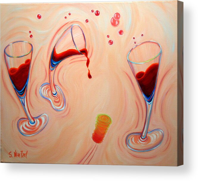 Dancing Acrylic Print featuring the painting Happy Hour by Sandi Whetzel