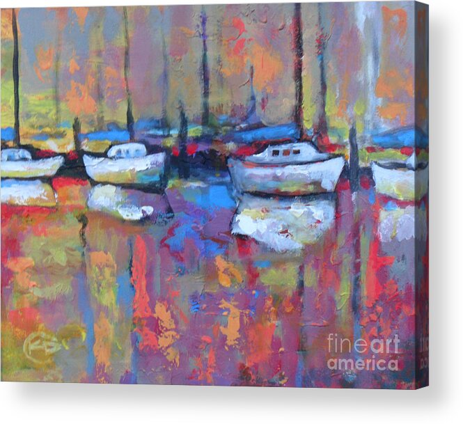 Harbor Acrylic Print featuring the painting Harbor Lights by Kip Decker