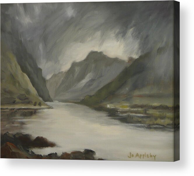 Scotland Acrylic Print featuring the painting Highland Storm by Jo Appleby