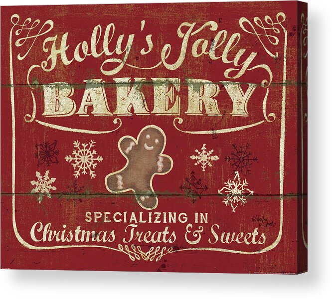 Bakery Acrylic Print featuring the painting Holiday Signs I by Wellington Studio