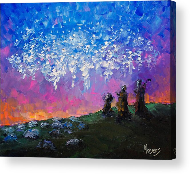 8x10 Acrylic Print featuring the painting Host of Angels by Mike Moyers