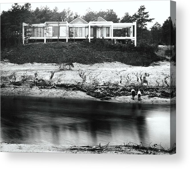 Architecture Acrylic Print featuring the photograph House With Glass Gabled Roofs Near A Beach by Robert M. Damora