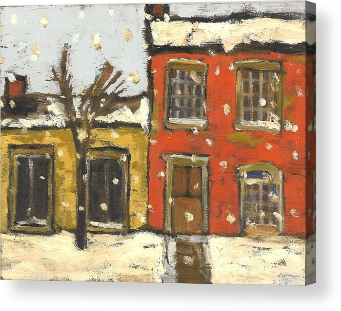 Houses Acrylic Print featuring the painting Houses in Sydenham Ward by David Dossett