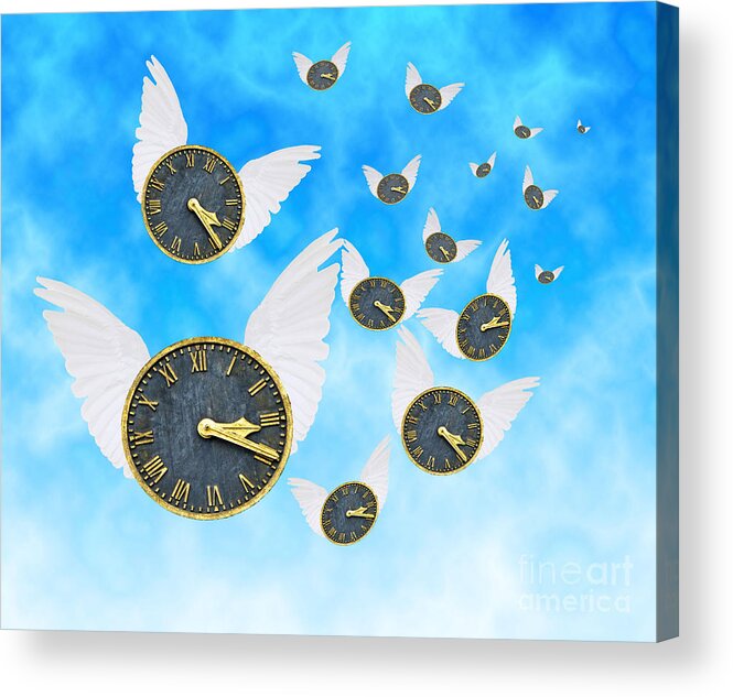 Clock By Tim Green Acrylic Print featuring the photograph How Time Flies by Juli Scalzi