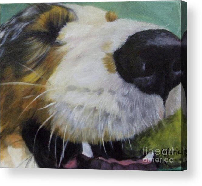 Dog Acrylic Print featuring the painting I love MY Ball by M J Venrick