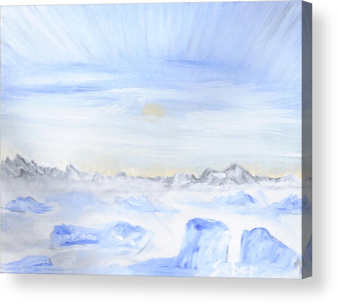 Ice Acrylic Print featuring the painting Ice Movement by Suzanne Surber