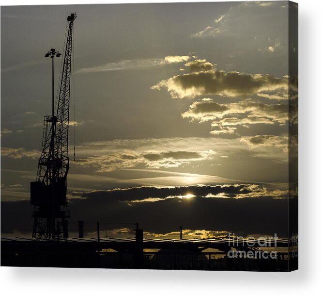 Industry Acrylic Print featuring the photograph Idle Crane by Linsey Williams