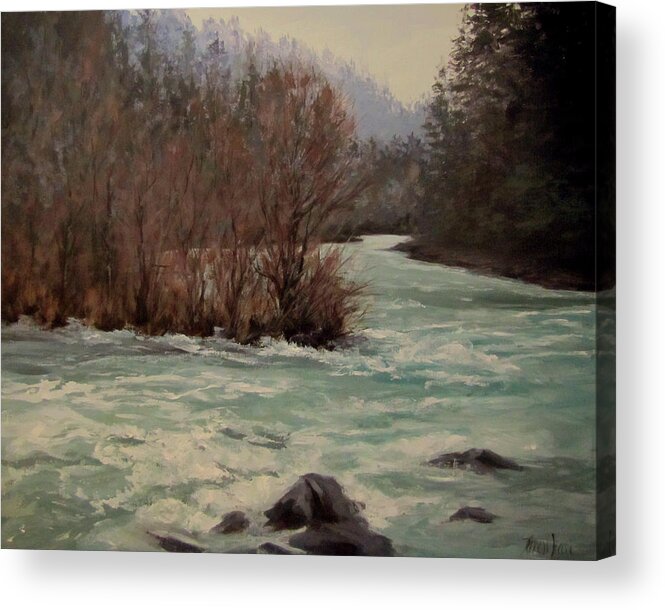 Landscape Acrylic Print featuring the painting In All Seasons by Karen Ilari
