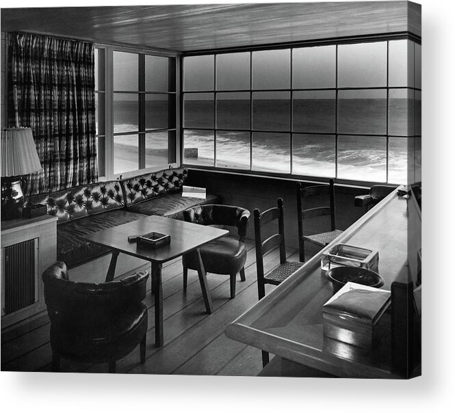 Interior Acrylic Print featuring the photograph Interior Of Beach House Owned By Anatole Litvak by Fred R. Dapprich