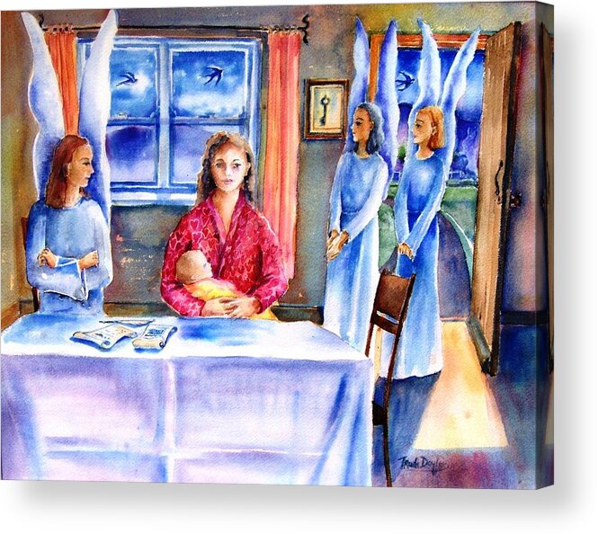 Guardian Angel Acrylic Print featuring the painting Interview for a Guardian Angel by Trudi Doyle