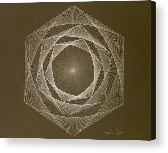 Drawing Acrylic Print featuring the drawing Inverted Energy Spiral by Jason Padgett