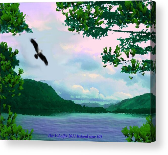 Nature Landscape Ireland Lake Sky Acrylic Print featuring the digital art Ireland view 103 by Dr Loifer Vladimir