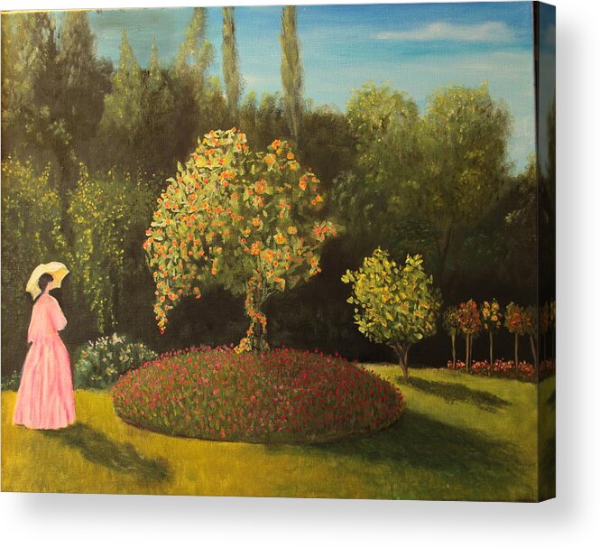 Monet Acrylic Print featuring the painting Jackie's Garden by DG Ewing