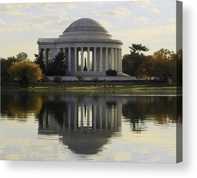 Basin Acrylic Print featuring the photograph Jefferson Memorial in Autumn by Jack Nevitt