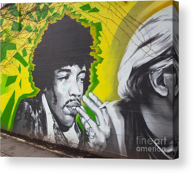 Jimmy Hendrix Acrylic Print featuring the photograph Jimmy Hendrix Mural by Chris Dutton