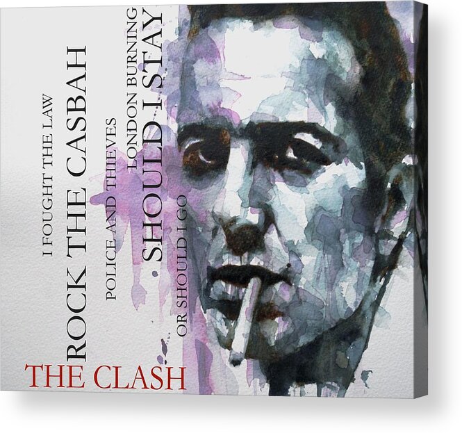 The Clash Acrylic Print featuring the painting Joe Strummer by Paul Lovering