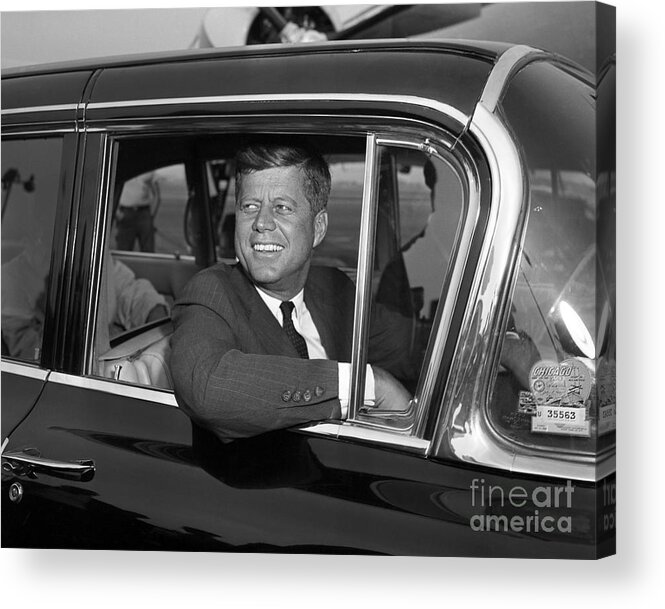 Kennedy Acrylic Print featuring the photograph John Kennedy 1960 by Martin Konopacki Restoration