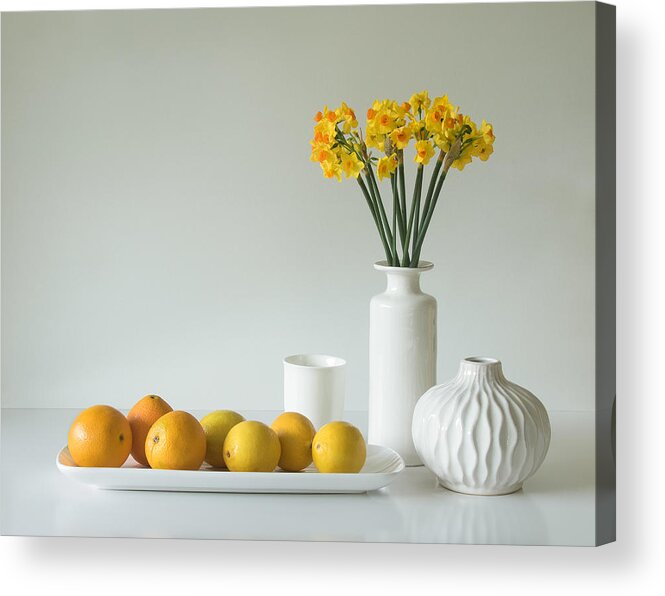 Jonquils Acrylic Print featuring the photograph Jonquils And Citrus by Jacqueline Hammer