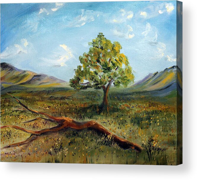 Landscape Acrylic Print featuring the painting Jubilant Fields by Meaghan Troup