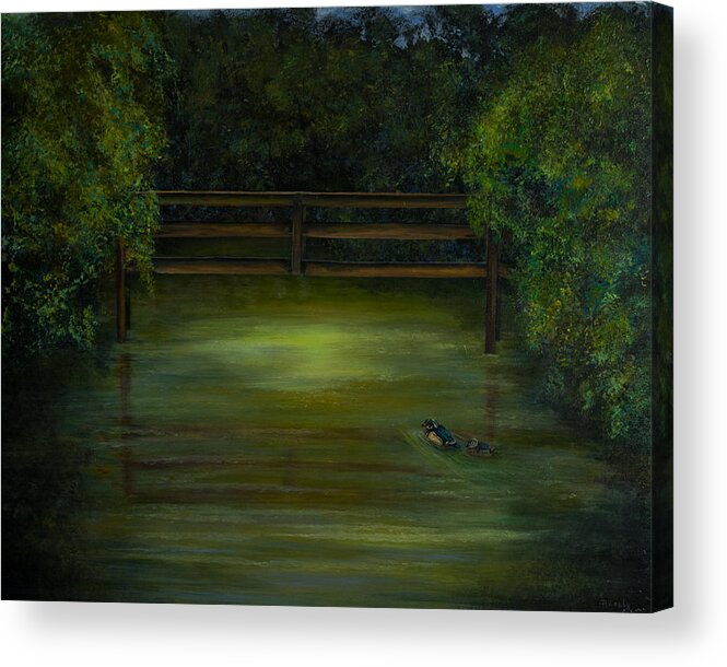 Duck Acrylic Print featuring the painting Just Ducky by Nancy Lauby