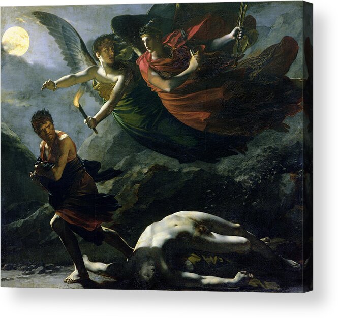 Justice And Divine Vengeance Pursuing Crime Acrylic Print featuring the painting Justice and Divine Vengeance pursuing Crime by Pierre-Paul Prud'hon