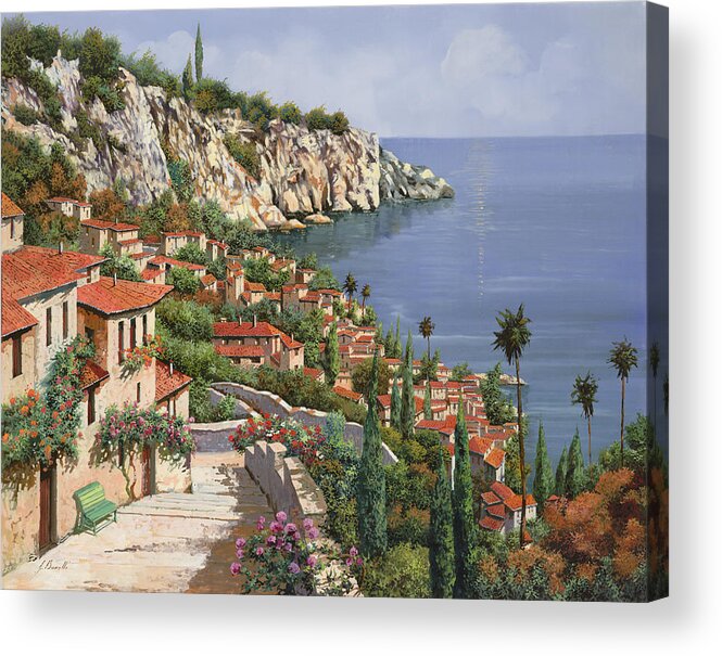 Seascape Acrylic Print featuring the painting La Costa by Guido Borelli