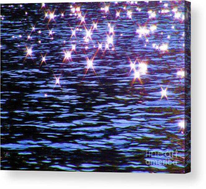 Water Acrylic Print featuring the painting Lake at Noon by Pet Serrano