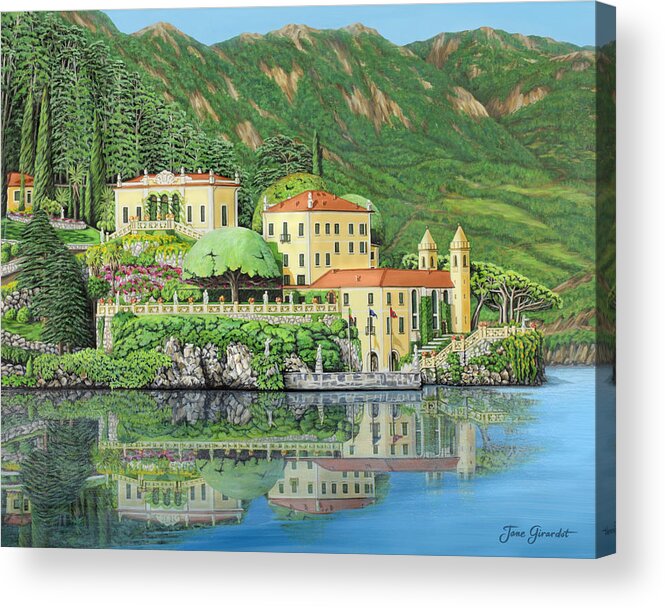 Lake Acrylic Print featuring the painting Lake Como Morning by Jane Girardot