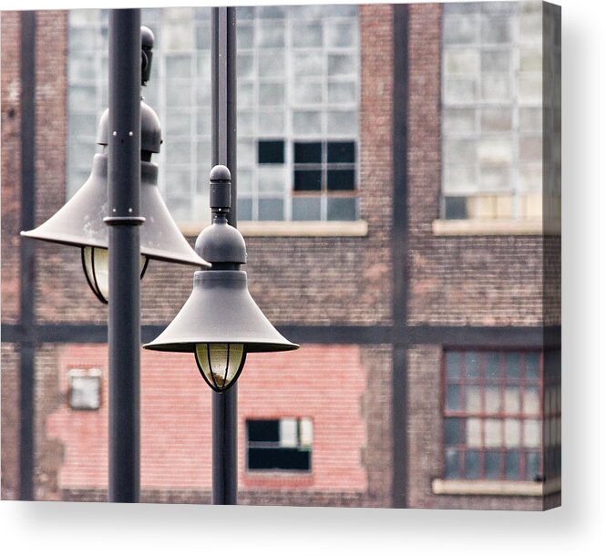 Bethlehem Steel Acrylic Print featuring the photograph Lamp Posts by Michael Dorn
