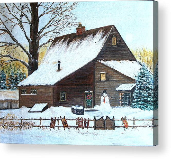 Landscape Acrylic Print featuring the painting Last of Winter by Kenneth LePoidevin