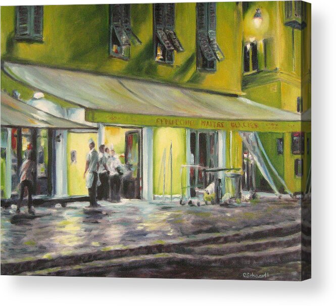 My Art Acrylic Print featuring the painting Late Night Cleanup by Connie Schaertl