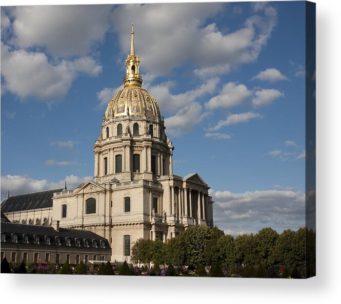 Les Invalides Dome Acrylic Print featuring the photograph Les Invalides Dome by Nathan Rupert