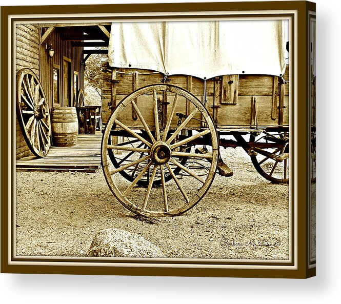 Wagon Acrylic Print featuring the photograph Let the old Times roll by Barbara Zahno