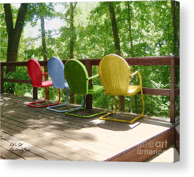 Deck Acrylic Print featuring the photograph Let's Sit by Lee Owenby