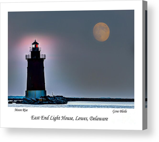 Lighthouse Acrylic Print featuring the photograph Lighthouse at Dusk by Gene Bleile Photography 