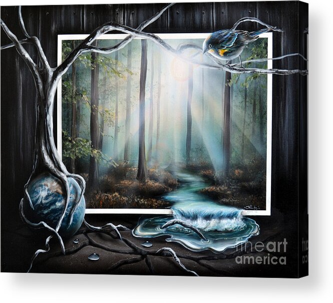 Bird Acrylic Print featuring the painting Lights by Lachri
