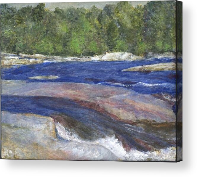 Moose River Acrylic Print featuring the painting Little Rapids by Sheila Mashaw