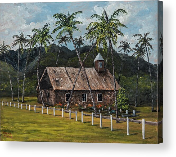 Stone Church Acrylic Print featuring the painting Little Stone Church by Darice Machel McGuire