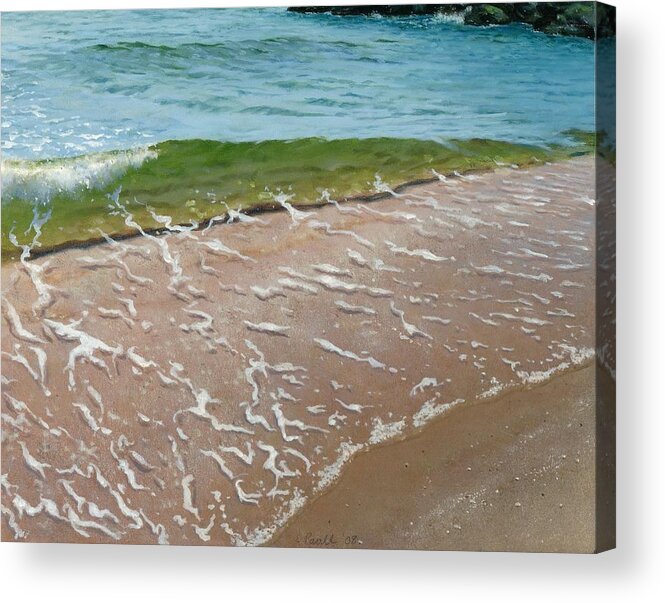 Painting Acrylic Print featuring the painting Little wave by Ellen Paull