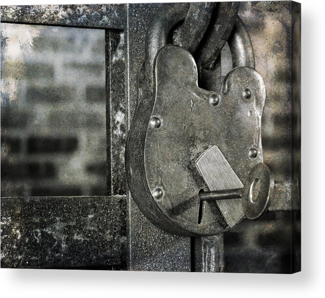 Jail Acrylic Print featuring the photograph Lock and Key by Jeff Mize