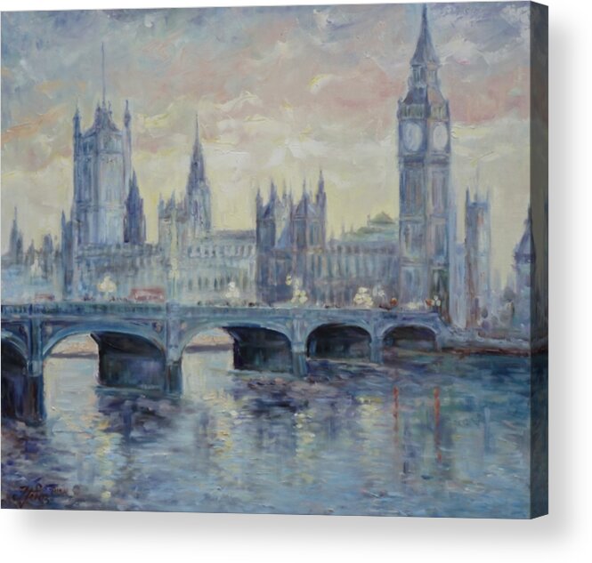 London Acrylic Print featuring the painting London Westminster Bridge by Irek Szelag