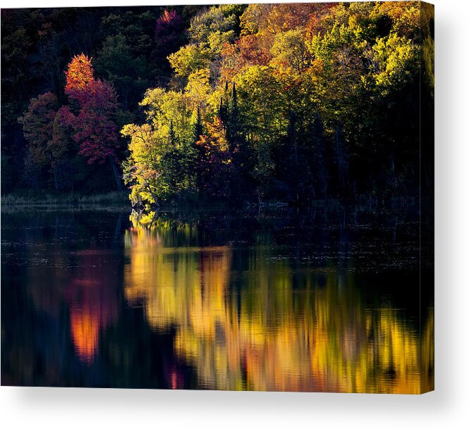 Fall Acrylic Print featuring the photograph Long Pond Autumn Reflections by Alan L Graham