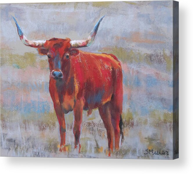 Steer Acrylic Print featuring the painting Longhorn by Sylvia Miller