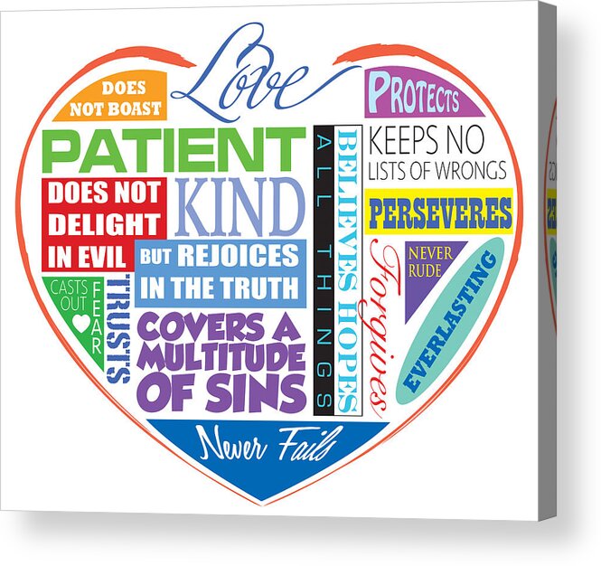 Love Acrylic Print featuring the digital art Love Is Patient by Greg Joens