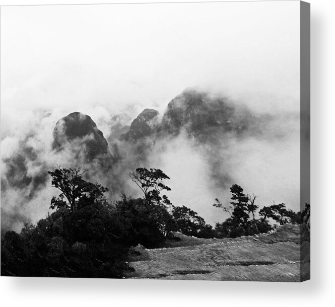 Machu Picchu Acrylic Print featuring the photograph Machu Picchu Mists by Carl Sheffer