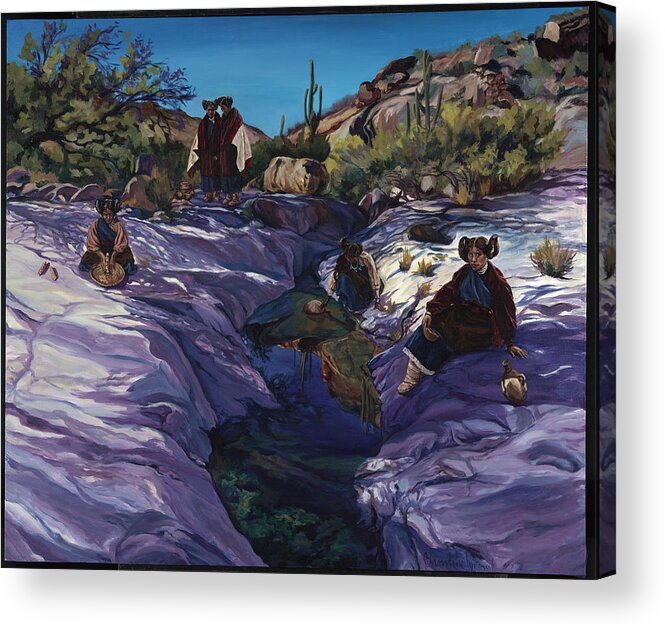 Native American Acrylic Print featuring the painting Maiden Pools by Christine Lytwynczuk